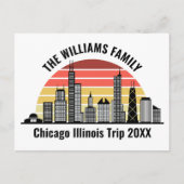Chicago Sunset Customized Family Trip Postkarte (Vorderseite)