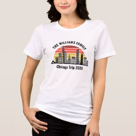 Chicago Sunset Customized Family Trip Women's Tri-Blend Shirt