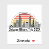 Chicago Sunset Customized Trip Souvenir Laptop Aufkleber (Blatt)