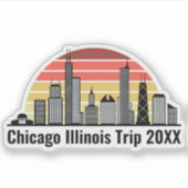 Chicago Sunset Customized Trip Souvenir Laptop Aufkleber (Vorderseite)
