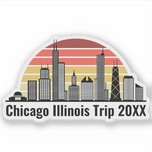 Chicago Sunset Customized Trip Souvenir Laptop Aufkleber (Vorderseite)