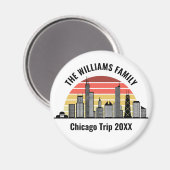 Chicago Sunset Customized Trip Souvenir Magnet (Vorderseite/Rückseite)