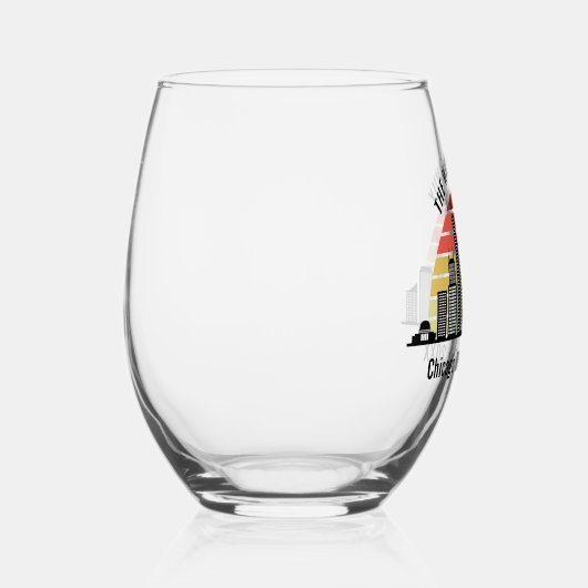 Chicago Sunset Customized Trip Souvenir Weinglas Ohne Stiel (Rechts)