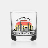 Chicago Sunset Customized Trip Souvenir Whiskyglas (Vorderseite)