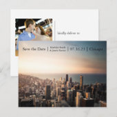 Chicago Sunset Foto - Save the Date Postkarte (Vorne/Hinten)