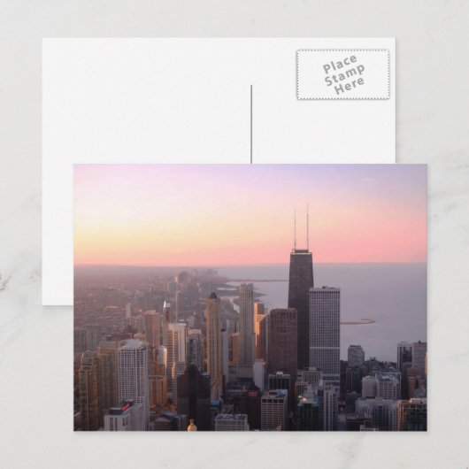 Chicago Sunset Postkarte (Vorne/Hinten)