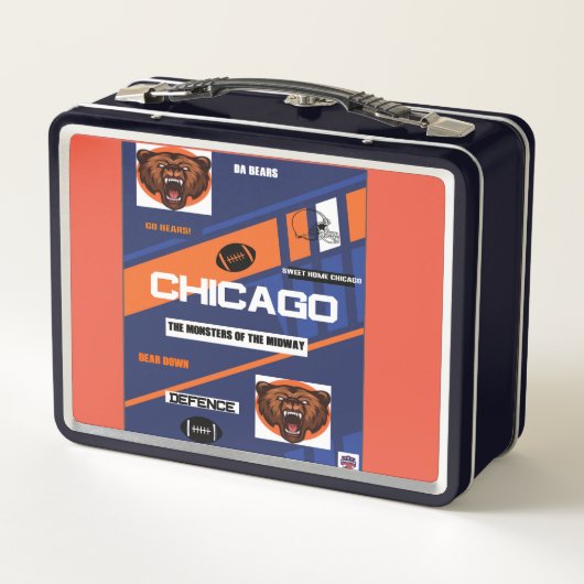 Chicago Team Design Metal Lunchbox (Rückseite)