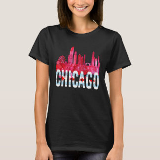Chicago Tees Skyline-Silhouette Stadt Illinois