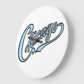 Chicago Text Art Script in verschiedenen Farben. Große Wanduhr (Winkel)