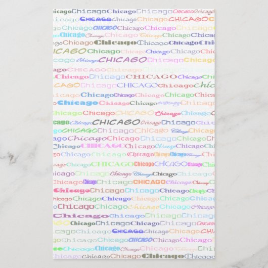 Chicago Text Design II Stationery Briefpapier (Vorderseite)