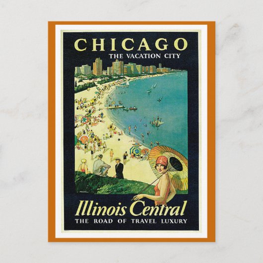 "Chicago - The Vacation City" Vintag Postkarte (Vorderseite)