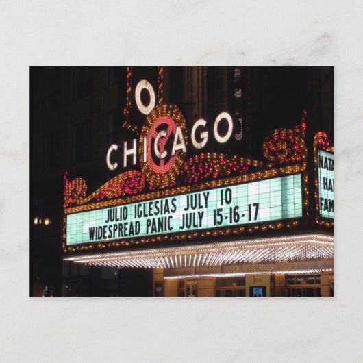 Chicago Theater Marquee Post Card Postkarte (Vorderseite)