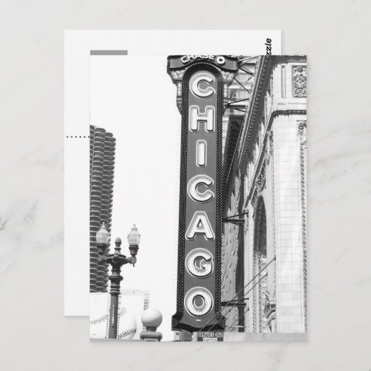 Chicago Theater Sign Postkarte (Vorne/Hinten)
