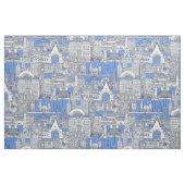 Chicago Toile Mitternachtsblau Retroblau Stoff (Fat Quarter (45,7 x 55,9 cm))