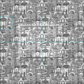 Chicago Toile Schwarz-weiß Stoff (Kachel)