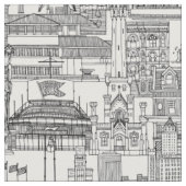 Chicago Toile Schwarz-weiß Stoff (Nahaufnahme)