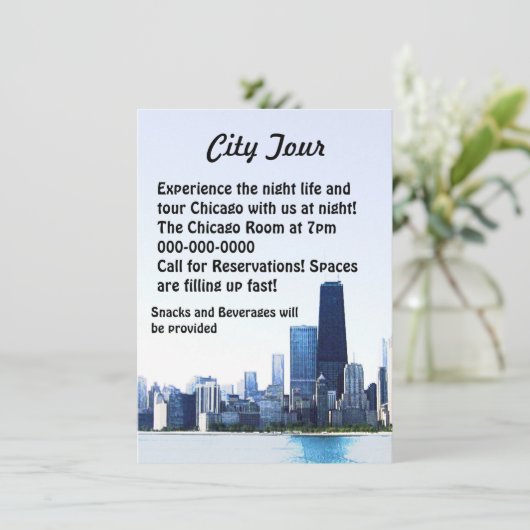 Chicago Tour Flyer Einladung (Stehend Vorderseite)