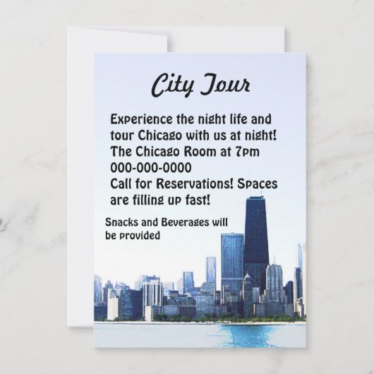 Chicago Tour Flyer Einladung (Vorderseite)