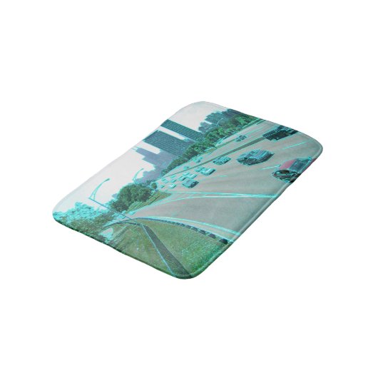 Chicago Traffic in Colored Foil Badematte (Schrägansicht)
