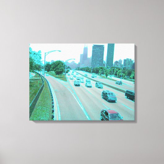 Chicago Traffic in Colored Foil Leinwanddruck (Vorderseite)