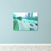 Chicago Traffic in Colored Foil Leinwanddruck (Insitu (Holzboden))