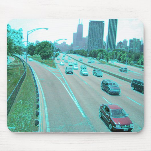 Chicago Traffic in Colored Foil Mousepad (Vorne)