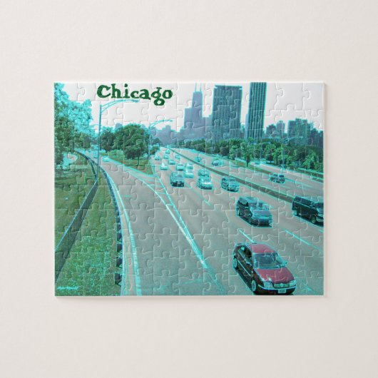 Chicago Traffic in Colored Foil Puzzle (Horizontal)