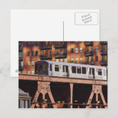 Chicago Train at Riverbend Postkarte (Vorne/Hinten)