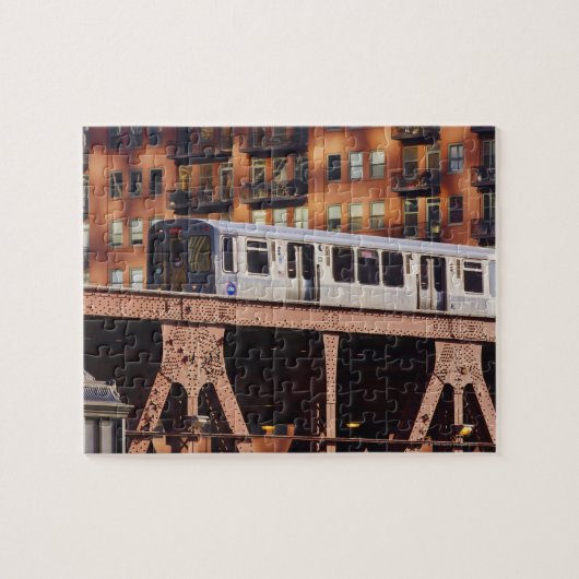 Chicago Train at Riverbend Puzzle (Horizontal)