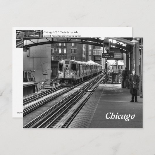 Chicago Train Postkarte (Vorne/Hinten)