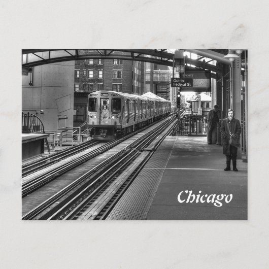 Chicago Train Postkarte (Vorderseite)