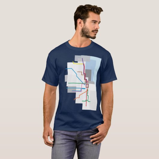 Chicago Transit Map Lake Graphic T-Shirt (Vorne ganz)