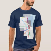 Chicago Transit Map Lake Graphic T-Shirt (Vorderseite)