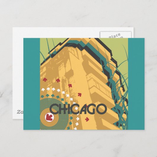 Chicago Travel Design Postkarte (Vorne/Hinten)