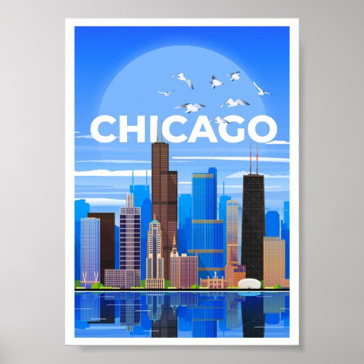 Chicago Travel Poster WallArt (Vorne)