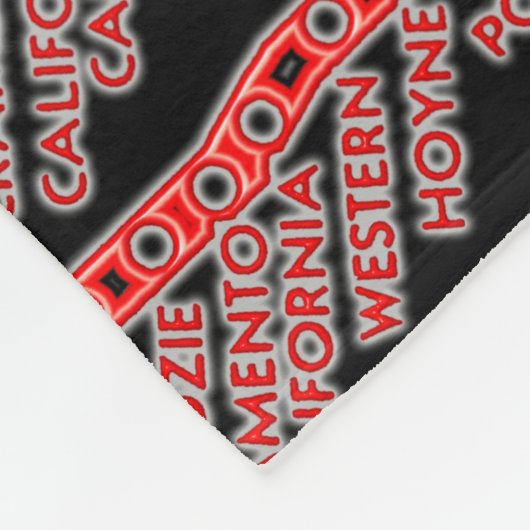 Chicago U-Bahn Karte mit Zügen hält farbenfroh rot Fleecedecke (Ecke)