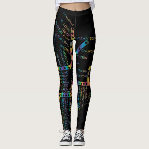 Chicago U-Bahn-Karte/ Zughaltestelle GEFÄRBTE KRA Leggings