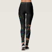 Chicago U-Bahn-Karte/ Zughaltestelle GEFÄRBTE KRAW Leggings (Rückseite)