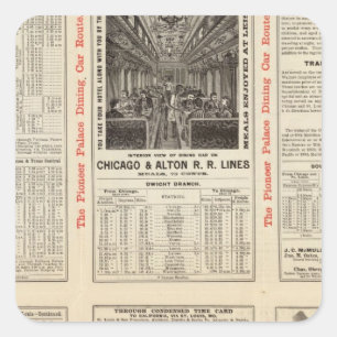 Chicago und Alton Eisenbahn 3 Quadratischer Aufkleber