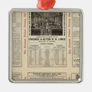 Chicago und Alton Eisenbahn 3 Silbernes Ornament
