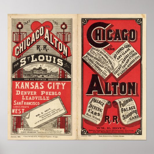 Chicago und Alton Railroad Poster (Vorne)