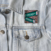 Chicago und Michigan Avenue, Chicago, Button (Beispiel)