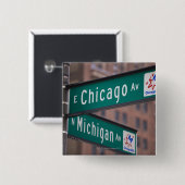 Chicago und Michigan Avenue, Chicago, Button (Vorne & Hinten)