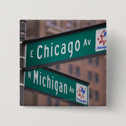 Chicago und Michigan Avenue, Chicago, Button (Vorderseite)