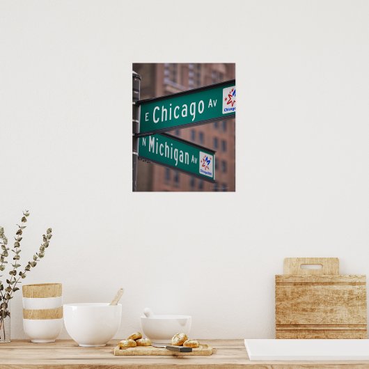 Chicago und Michigan Avenue, Chicago, Poster (Küche)