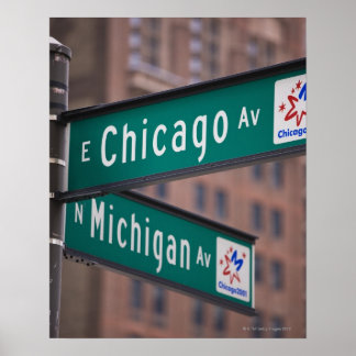 Chicago und Michigan Avenue, Chicago, Poster