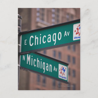 Chicago und Michigan Avenue, Chicago, Postkarte