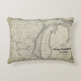 Chicago und Northwestern Bahn Karte Accent Pillow Dekokissen