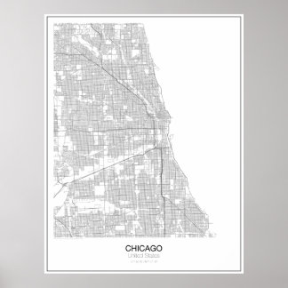 Chicago, United Staaten Minimalistisch Map Poster