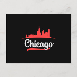 Chicago USA City Cityscape Skyline Funny Gift Idee Postkarte